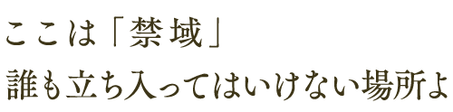 ここは「禁域」 誰も立ち入ってはいけない場所よ